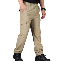 Men's Tactical Cargo Pants with Multiple Pockets and Adjustable Waistband