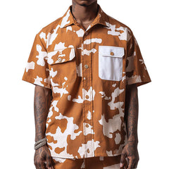 Men's Contrast Print Short Sleeve Casual Shirt MTA2431C5P