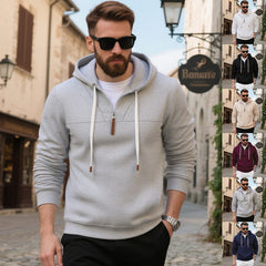 Stylish Men's Hoodie with Half-Zip Closure for Casual Wear