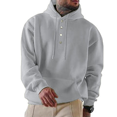 Stylish Button-Up Hoodie For Men - Perfect For Casual And Outdoor Wear