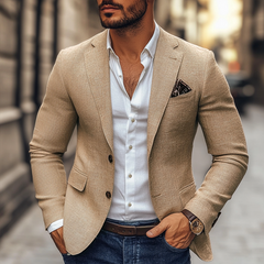 Men's Fashion Notch Lapel Two Buttons Casual Blazer