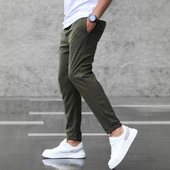 Men's Slim Fit Jogger Pants with Elastic Waistband and Drawstring