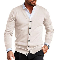 Men's Stylish V-Neck Cardigan Sweater - Perfect for Casual and Formal Wear