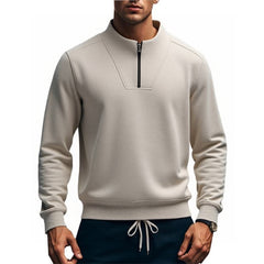 Men's Stylish Half-Zip Pullover Sweatshirt For Casual And Sporty Looks