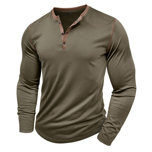 Men's Casual Henley Long Sleeve T-Shirt - Stylish and Comfortable for Everyday Wear