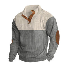 Stylish Color-Block Pullover Sweater for Men - Perfect for Casual and Outdoor Wear