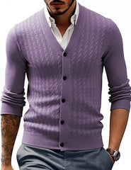 Men's Stylish Cable Knit Cardigan Sweater - Perfect for Casual and Formal Wear