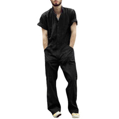 Stylish Short-Sleeve Jumpsuit For Men - Perfect For Summer Outings