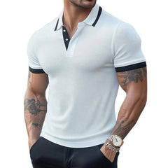 Men's Comfortable Summer Basics Classic Knitted Polo T-Shirt MTA2821C6U