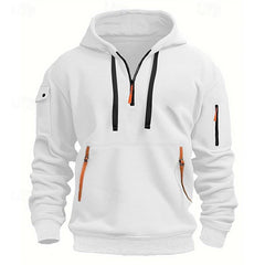 Men's Casual Hoodie With Reflective Stripes - Perfect For Outdoor Activities And Everyday Wear