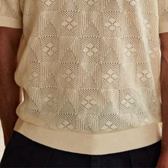 Men's Spring And Summer Fashion Casual Round Neck Exquisite Knitted Short-sleeved T-shirt MTA0976D9K