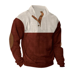Stylish Color-Block Pullover Sweater for Men - Perfect for Casual and Outdoor Wear