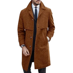 Men's Classic Double-Breasted Long Trench Coat - Stylish and Versatile for All Seasons