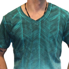 Men's Summer Casual V-neck Gradient Printed T-shirt MTA2041C8U
