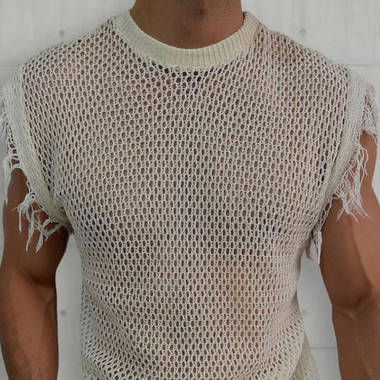 Men's Summer Casual Sexy Fashion Knitted Slim Tank Top MTA1917C6K