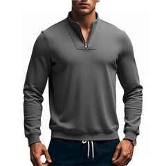 Men's Stylish Half-Zip Pullover Sweatshirt For Casual And Sporty Looks