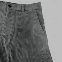Men's Solid Color Corduroy Multi-Pocket Cargo Straight Pants 99285390Y