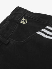 American High Street RO Style Heavy Washed Scimitar Wide-leg Jeans