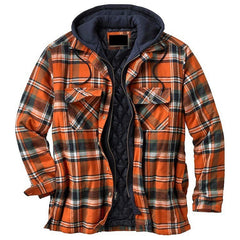 Plaid Hooded Jacket With Quilted Lining - Perfect For Outdoor Adventures
