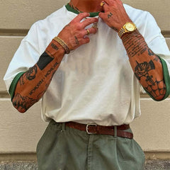 Men's Contrast Cotton Short Sleeve T-Shirt MTA3198C7X