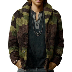 Men's Camo Jacquard Sweater Jacket 22228543X