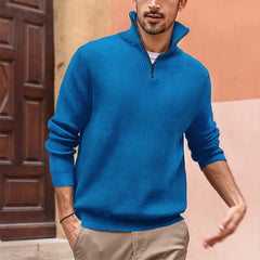 Men's Stylish Quarter-Zip Pullover Sweater - Perfect For Casual And Smart-Casual Looks