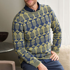 Stylish Geometric Pattern Sweater for Men - Perfect for Casual and Formal Occasions