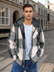 Stylish Plaid Hooded Jacket for Men - Perfect for Casual and Outdoor Adventures