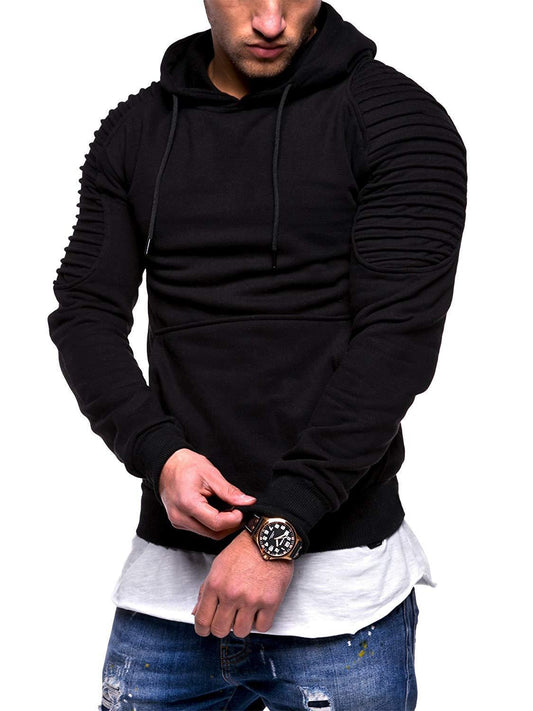 Men's Camouflage Hoodie With Unique Sleeve Design For Casual Wear