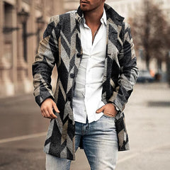 Stylish Patchwork Double-Breasted Blazer for Men - Perfect for Casual and Formal Occasions