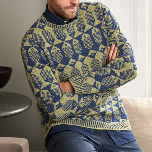Stylish Geometric Pattern Sweater for Men - Perfect for Casual and Formal Occasions