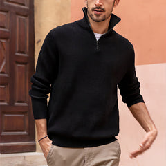 Men's Stylish Quarter-Zip Pullover Sweater - Perfect For Casual And Smart-Casual Looks