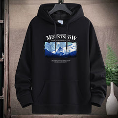 Stylish Mountain Graphic Hoodie For Men - Perfect For Casual Wear And Outdoor Adventures