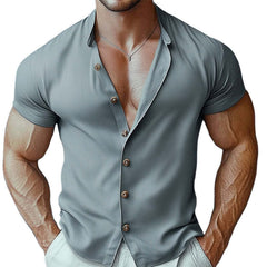 Men's Summer Basic Comfort Short Sleeve Shirt MTA0382D7U