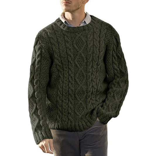Men's Cable Knit Sweater - Classic Fit for Casual and Formal Wear