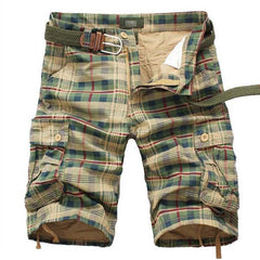 MEN'S VINTAGE POCKET PLAID SHORTS (WITHOUT BELT) 98497428X