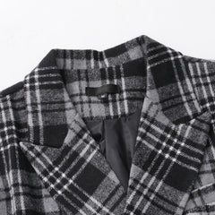 Men's Autumn And Winter Lapel Thickened Plaid Blazer 86064698U