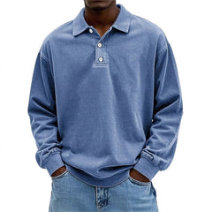 Stylish Long Sleeve Polo Shirt For Men - Perfect For Casual And Everyday Wear