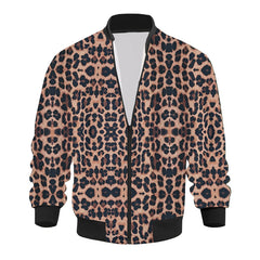 Leopard Print Bomber Jacket For Men - Stylish And Versatile Outerwear