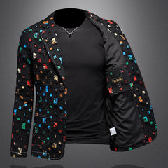 Stylish Embroidered Blazer for Men - Perfect for Spring and Fall Occasions
