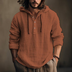 Stylish Hooded Henley Shirt for Men - Perfect for Casual and Outdoor Adventures