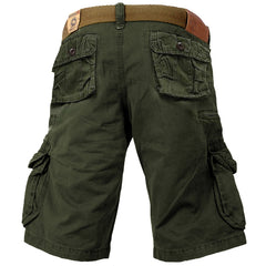 Men's Outdoor Vintage Washed Cotton Washed Multi-pocket Tactical Shorts