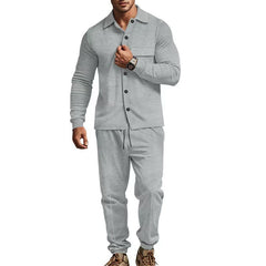 Men's Stylish Black Textured Tracksuit Set - Perfect for Casual and Sporty Looks