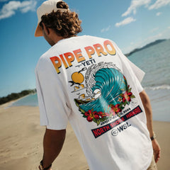 Oversized Men's Retro Surf 2024 Pipe Pro Print T-Shirt
