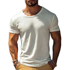 Men's Casual Cotton Round Neck Slim Fit Short Sleeve T-Shirt MTA2549C7M