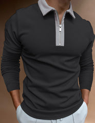 Stylish Half-Zip Polo Shirt For Men - Perfect For Casual And Sporty Looks