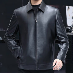 Stylish Men's Leather Jacket for Modern Gentlemen - Perfect for Fall and Winter