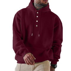 Stylish Button-Up Hoodie For Men - Perfect For Casual And Outdoor Wear