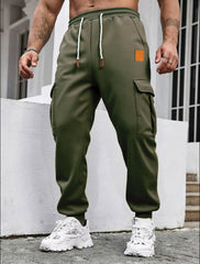 Men's Casual Cargo Jogger Pants with Adjustable Drawstring Waist