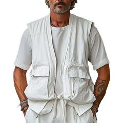 Men's Spring Fashion Simple Solid Color Work Vest MTA3149C7P